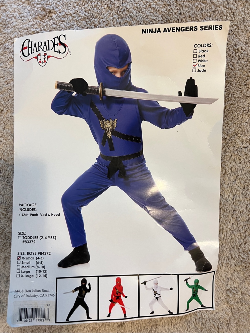 Blue Ninja Avengers Kids Costume